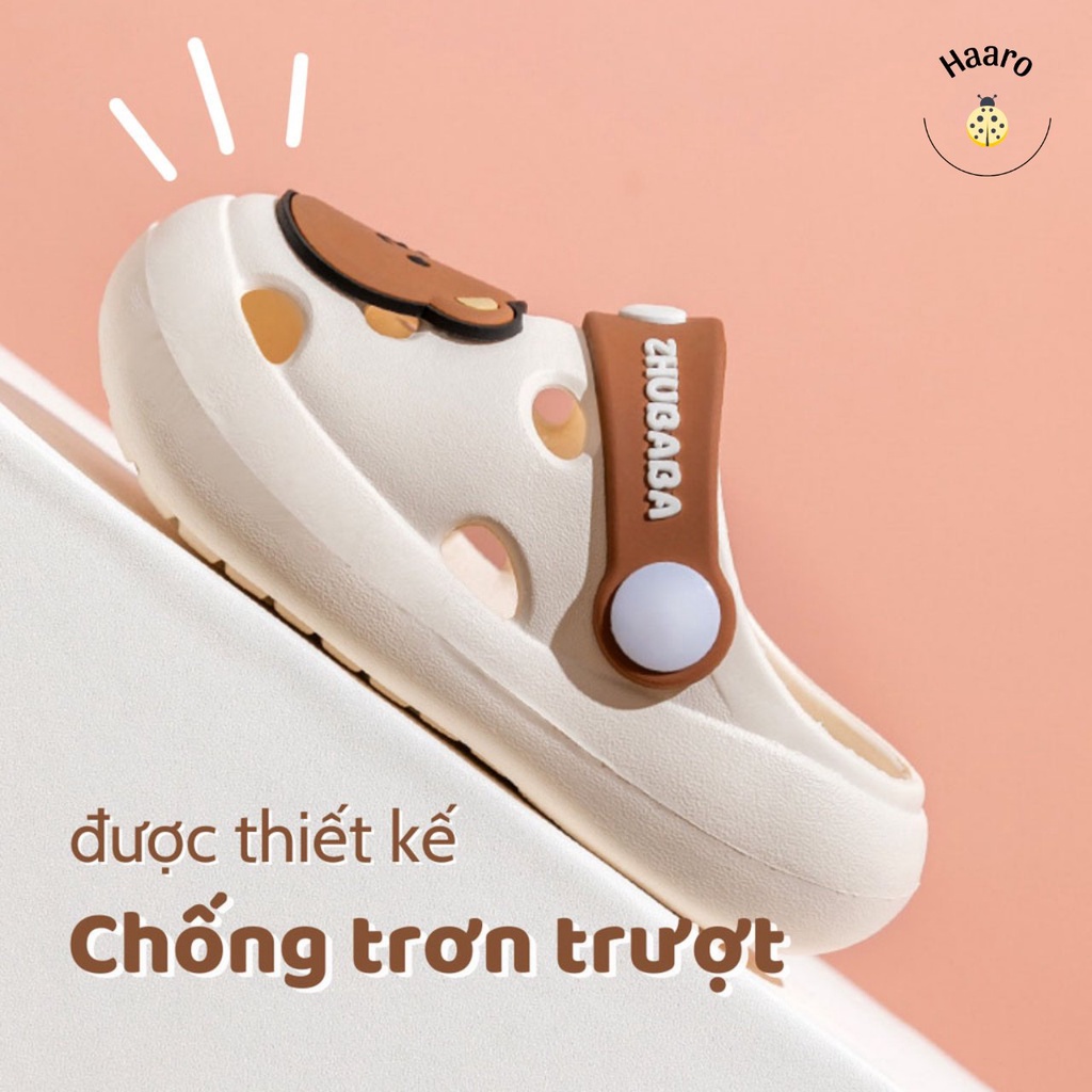 Dép sục crocs gấu cho bé siêu nhẹ chống trượt Hi Bear phong cách Hàn Quốc
