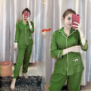 SÉT BỘ ĐỒ PHI BÓNG TAY DÀI QUẦN DÀI NỮ MẶC NHÀ MÁT MẺ THỜI TRANG