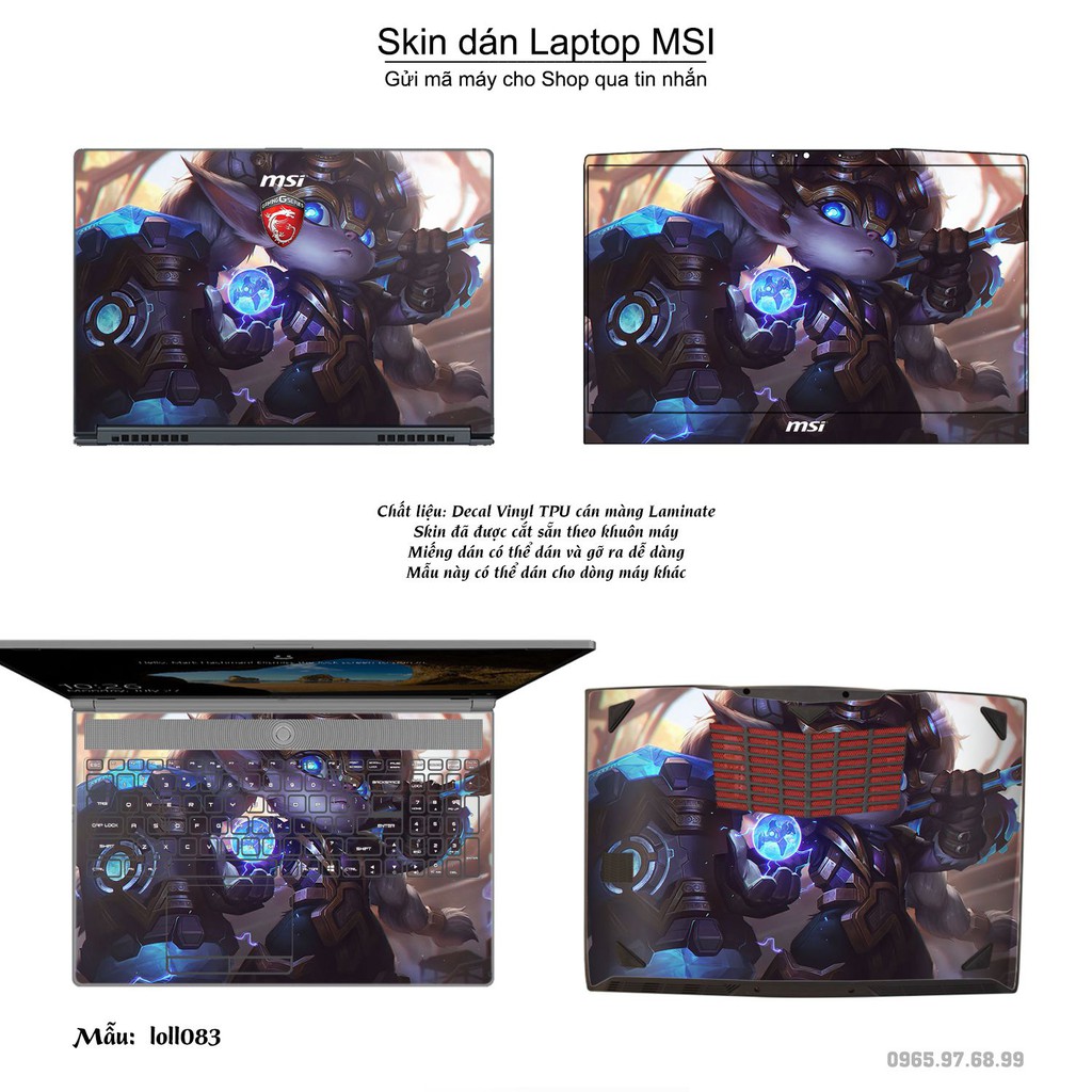 Skin dán Laptop MSI in hình Liên Minh Huyền Thoại nhiều mẫu 11 (inbox mã máy cho Shop)