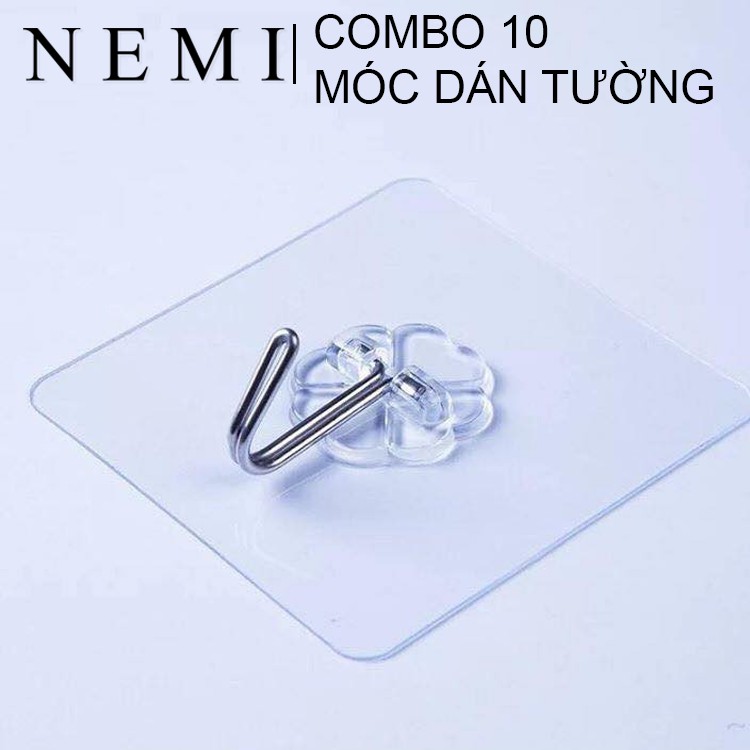 Combo 10 Móc Dán Tường Chịu Lực - Móc Dán Siêu Mạnh NEMI