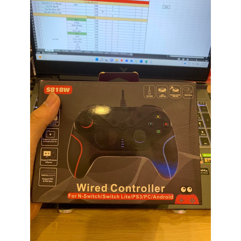 🎮Tay cầm chơi game S818 dây dài 2,2m🎮 GamePad có RUNG CỰC MẠNH - chơi game NHẠY - Chơi game đua xe | bắn súng | thể thao