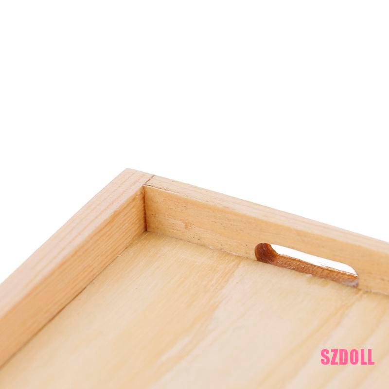 Set 2 Khay Gỗ Mini Tỉ Lệ 1:12 Dành Cho Nhà Búp Bê