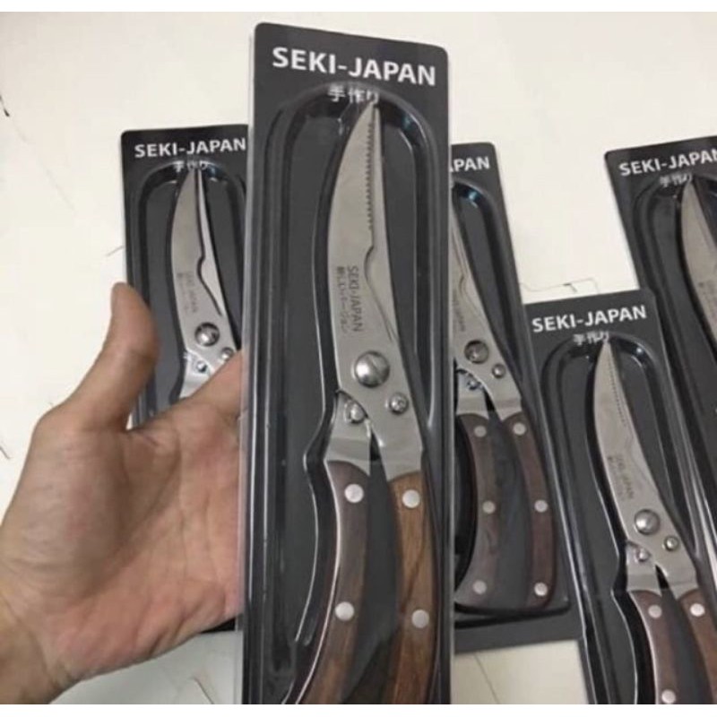 HCM kéo cắt gà, cắt vịt cán gỗ sk5 siêu bén, kéo cắt gà nhật siêu bén cán gỗ đa năng