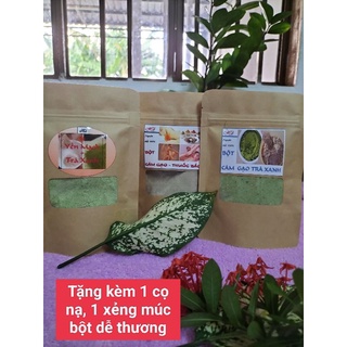 (Set dùng thử_gói 100gr) Bột yến mạch trà xanh & Cám gạo trà xanh & Cám gạo thuốc bắc dùng rửa mặt.