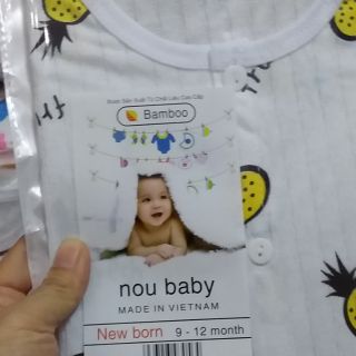 Combo 10b bộ cotton giấy túi zip hiệu noubaby