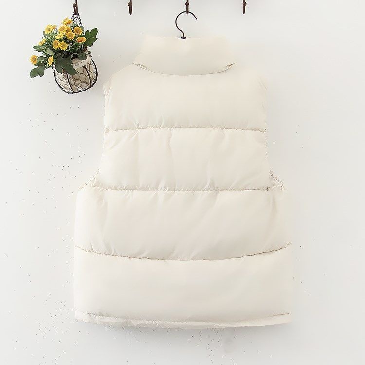 Áo khoác phao cotton dày dặn không tay cổ đứng phong cách Hàn Quốc thời trang thu đông dành cho nữ