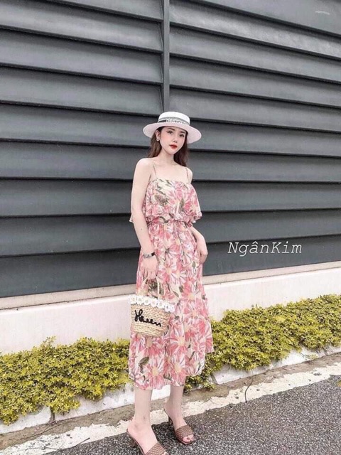 FEESHIP  Váy 2 dây đi biển hoa hướng dương ngực bèo đuôi cá chất lụa xinh xắn hót hít | BigBuy360 - bigbuy360.vn