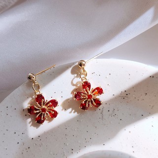 Bông tai mạ bạc 925 14k đính đá zircon phong cách dân tộc sáng tạo cho nữ