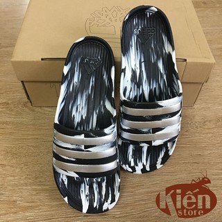 Dép đúc nguyên khối A.d.i.d.a.s đen loang 3 sọc bạc AL004