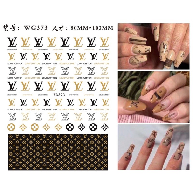 [MÃ WG] Sticker, hình dán móng tay hoạ tiết logo thương hiệu nổi tiếng trang trí móng tay nghệ thuật chuyên nghiệp nail