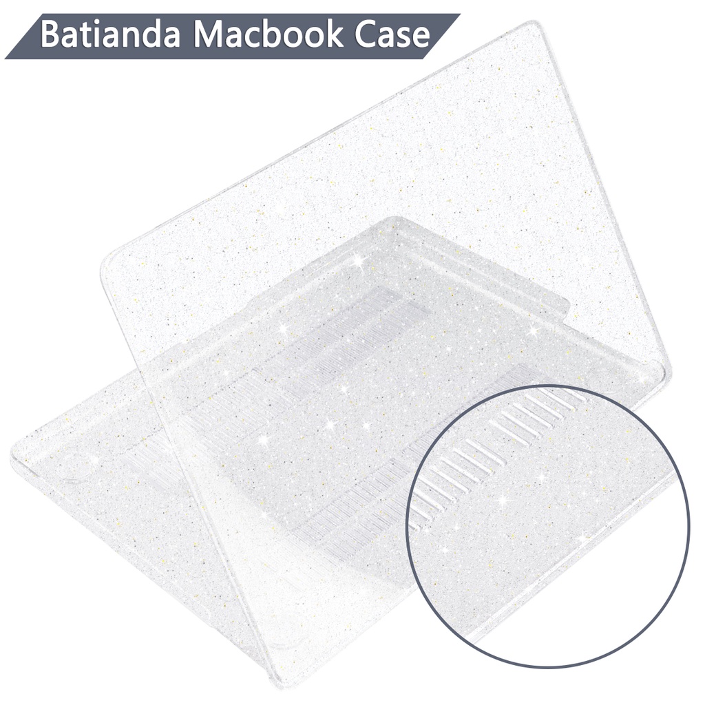 Set vỏ bọc laptop và củ sạc miếng dán bàn phím nút bịt cổng BATIANDA thích hợp cho Macbook Pro Air M2 M1 Air 13 Pro 13