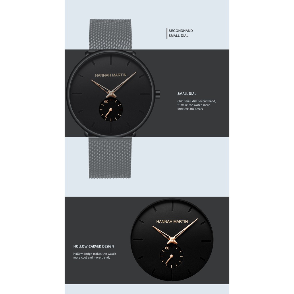 Đồng Hồ nam HANNAH MARTIN Mới Thiết Kế Đơn Giản Chống Nước HM-2140 | BigBuy360 - bigbuy360.vn