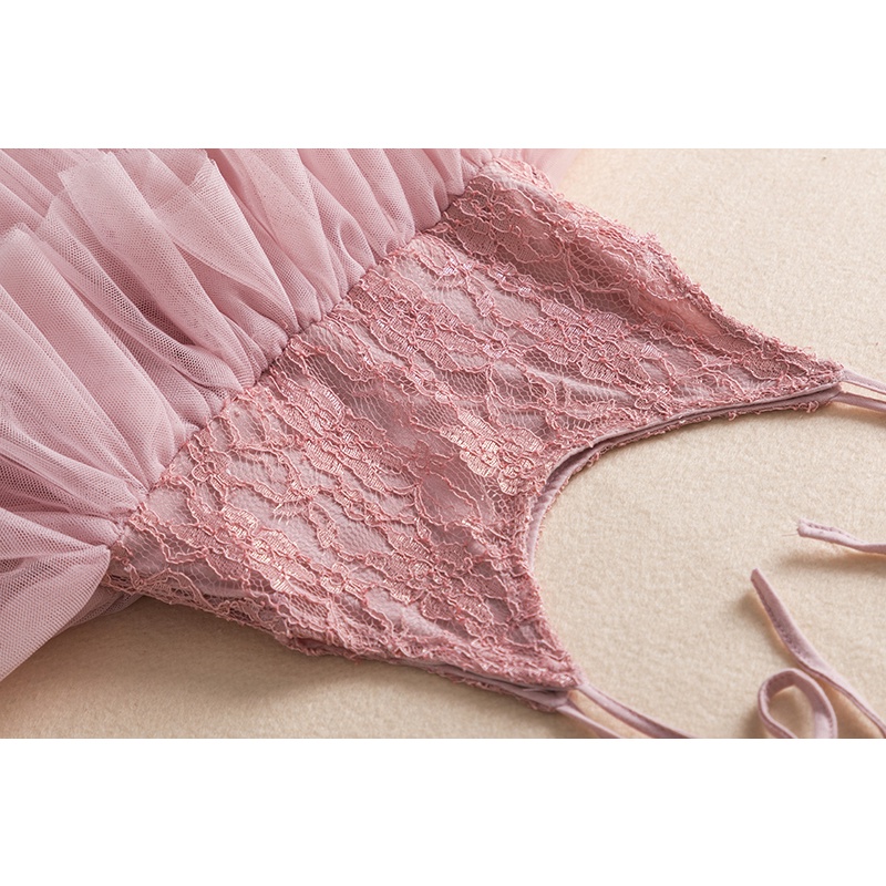 Đầm công chúa hai dây nhiều tầng phối ren thời trang mùa hè cho bé gái