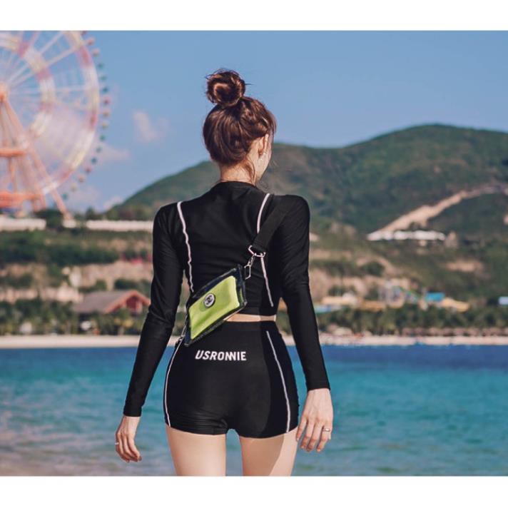 Đồ bơi nữ kín đáo 💝QUEEN BIKINI💝 Bikini 2 mảnh đi biển Quảng châu dài tay mẫu mới siêu hot BIK26 ་