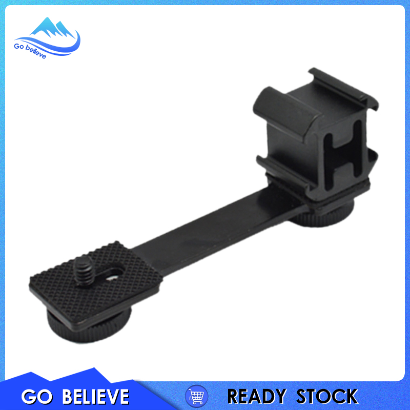 [Go believe]Triple Cold Shoe Mount Plate Microphone Stand Extension Bracket
