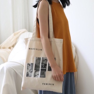 Túi Tote Vải Canvas Đeo Vai Hàn Quốc Muscullin