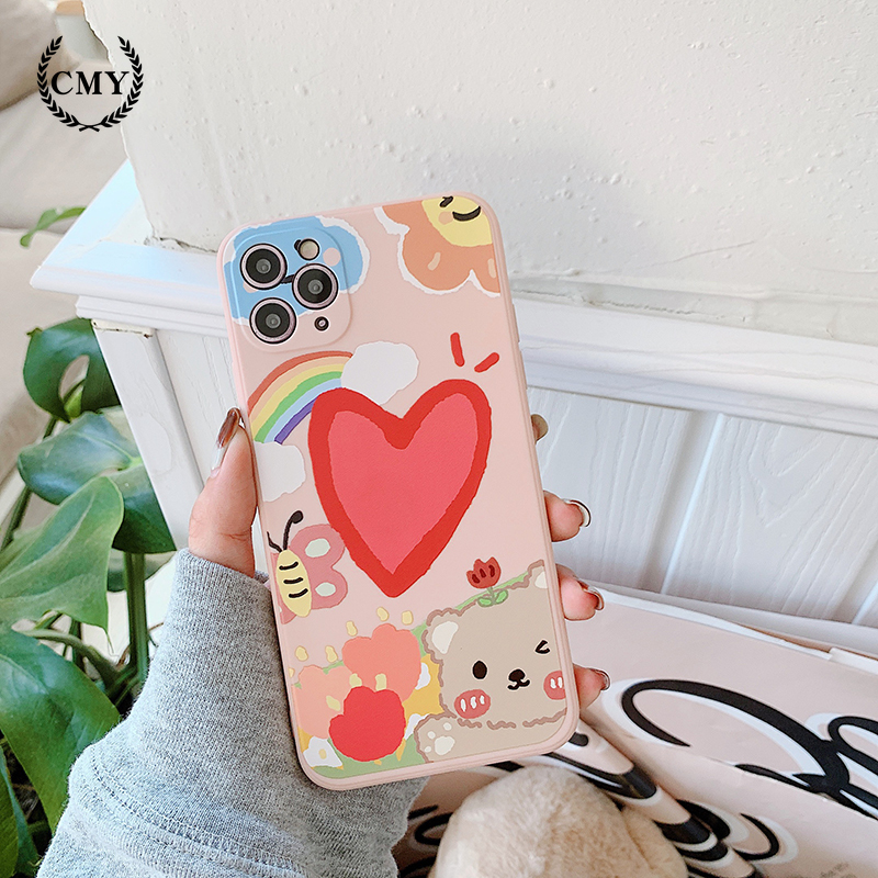 Ốp iphone  Ốp lưng Iphone 11 Ốp lưng iphone  Ốp lưng silicon Ốp iphone 12 pro max  Ốp iphone 12 mini cartoon bear Silicone Phone Case For iPhone 11 Pro Max X Xr Xs Max 7 8 Plus Se 2020 12 pro max 12 mini