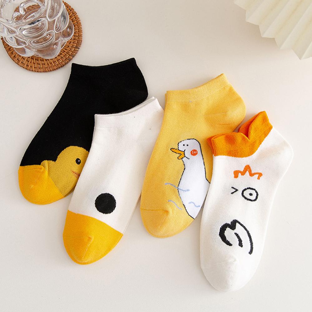 Đôi Vớ Chân Cotton HọA TiếT Chú VịT Dễ Thương ThờI Trang Cho Nữ