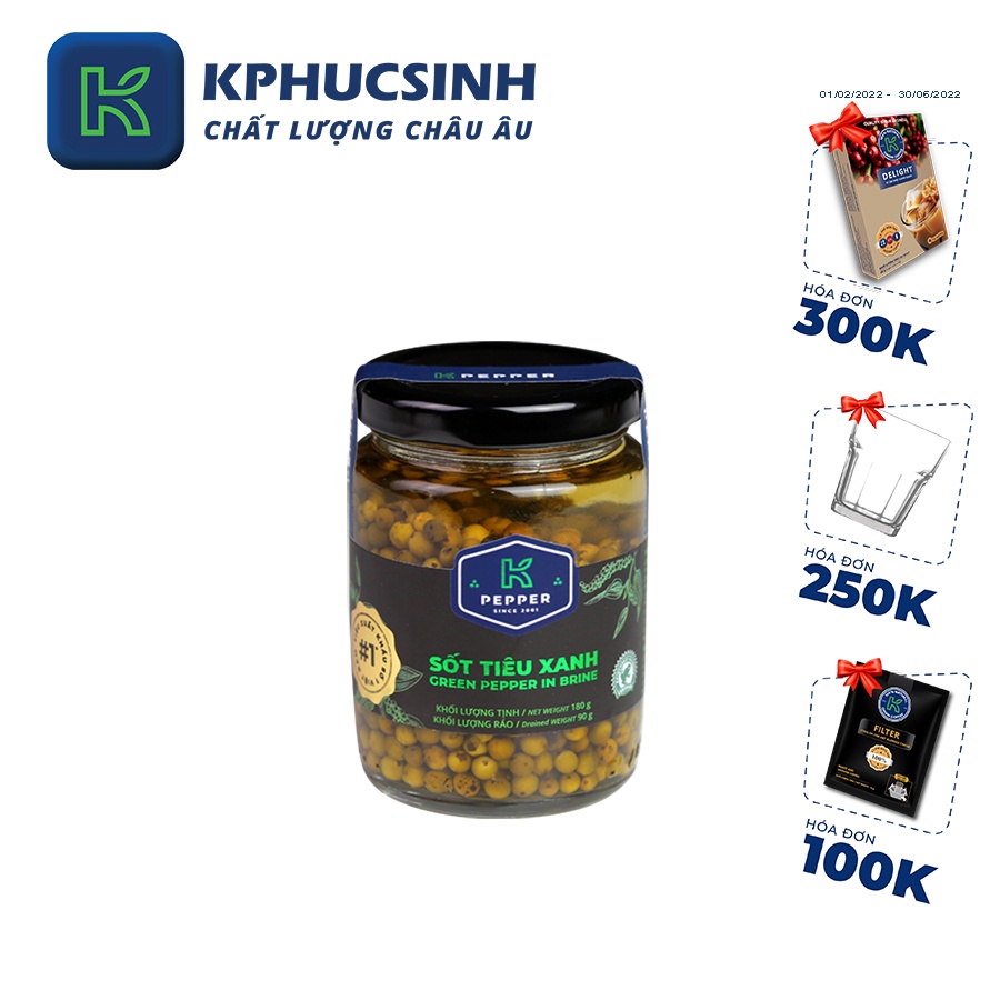 Sốt tiêu xanh ngâm dấm K Pepper 180g KPHUCSINH - Hàng Chính Hãng