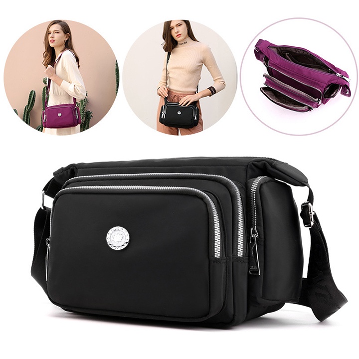 TÚI ĐEO CHÉO NỮ VẢI DÙ OXFORD CHỐNG THẤM NƯỚC, CHỐNG XƯỚC CAO CẤP SIZE 24CM TUI-09