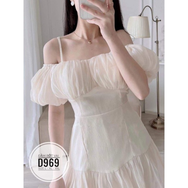 ĐẦM 2 DÂY TRỄ VAI VOAN LỤA BIGSIZE