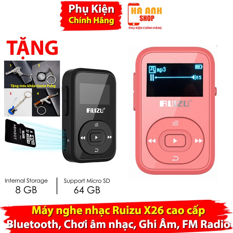 Máy nghe nhạc Ruizu X26 Hỗ Trợ MicroSD (TF) card đến 64 GB