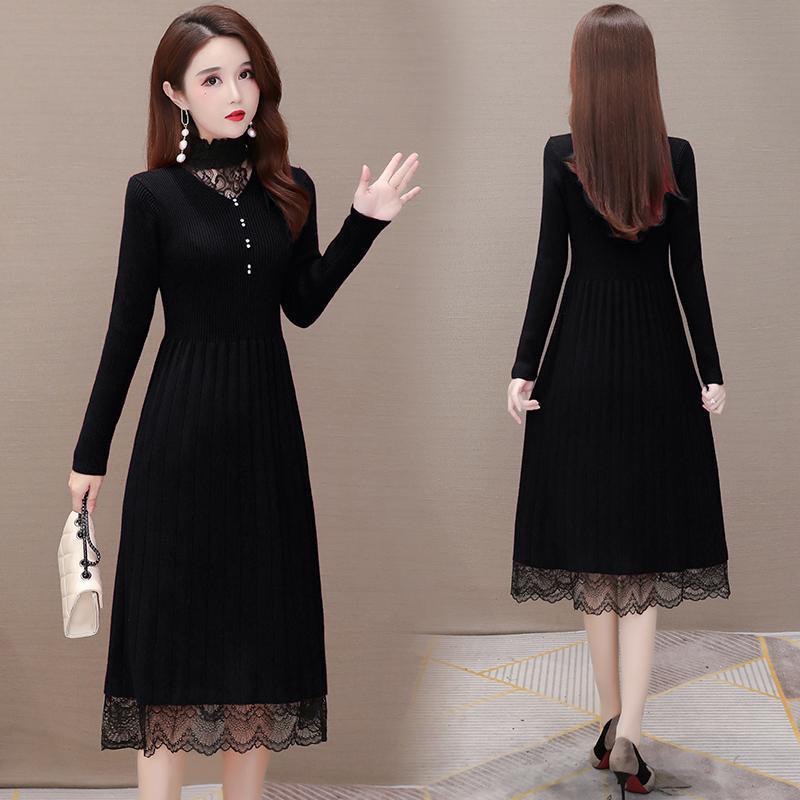 Váy bầu thu đông Aidenshop đầm len bầu thiết kế công sở sang chảnh