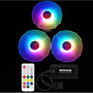 Bộ 3 fan coolmoon v3 led rgb - kèm hub + remote