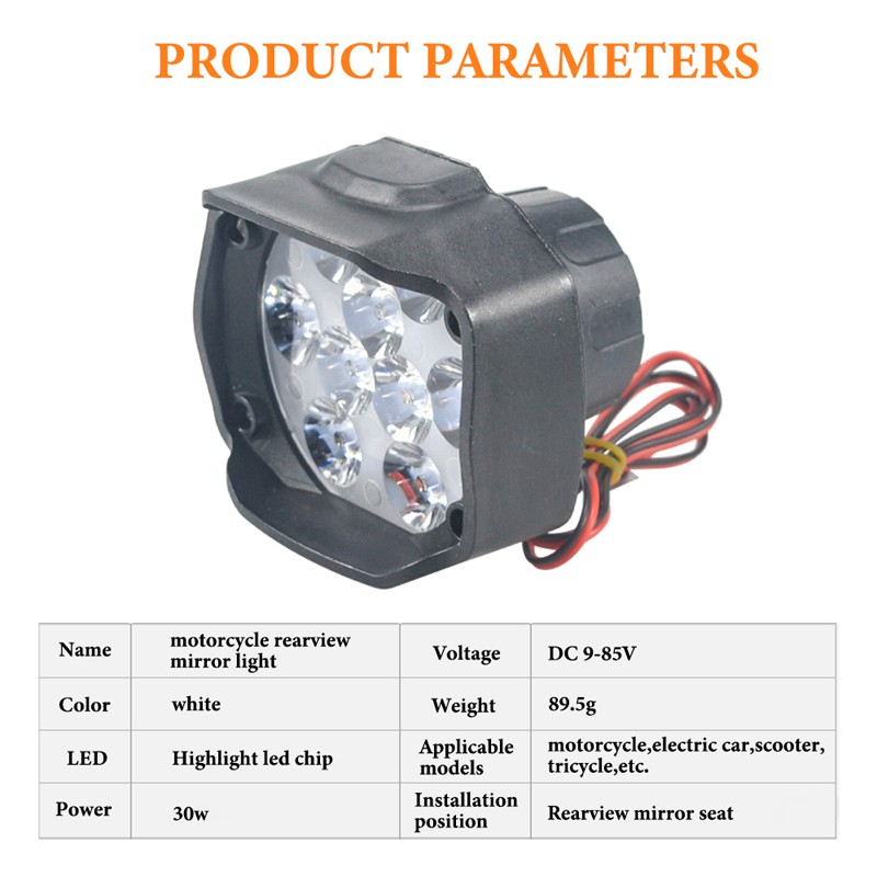 Bộ 1/2 Bóng Đèn Pha Kevanly Chống Nước Cho Xe Máy 30w 12V (có công tắc bán kèm)