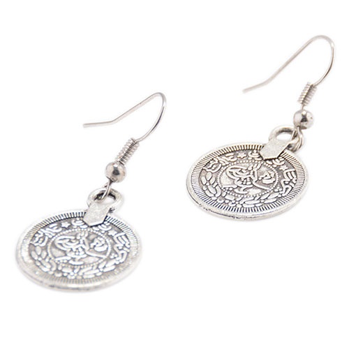 Bông tai hợp kim hình đồng tiền kiểu dáng Vintage