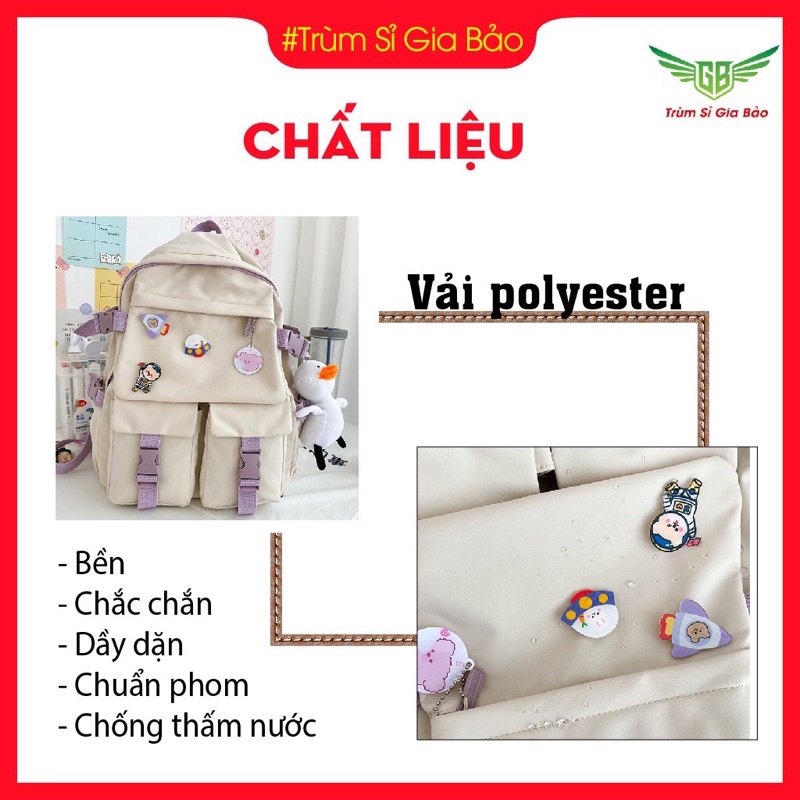 Balo nữ đi học ulzzang thời trang Hàn Quốc, cặp sách sinh viên học sinh dễ thương, túi xách đẹp hàng cao cấp chống nước