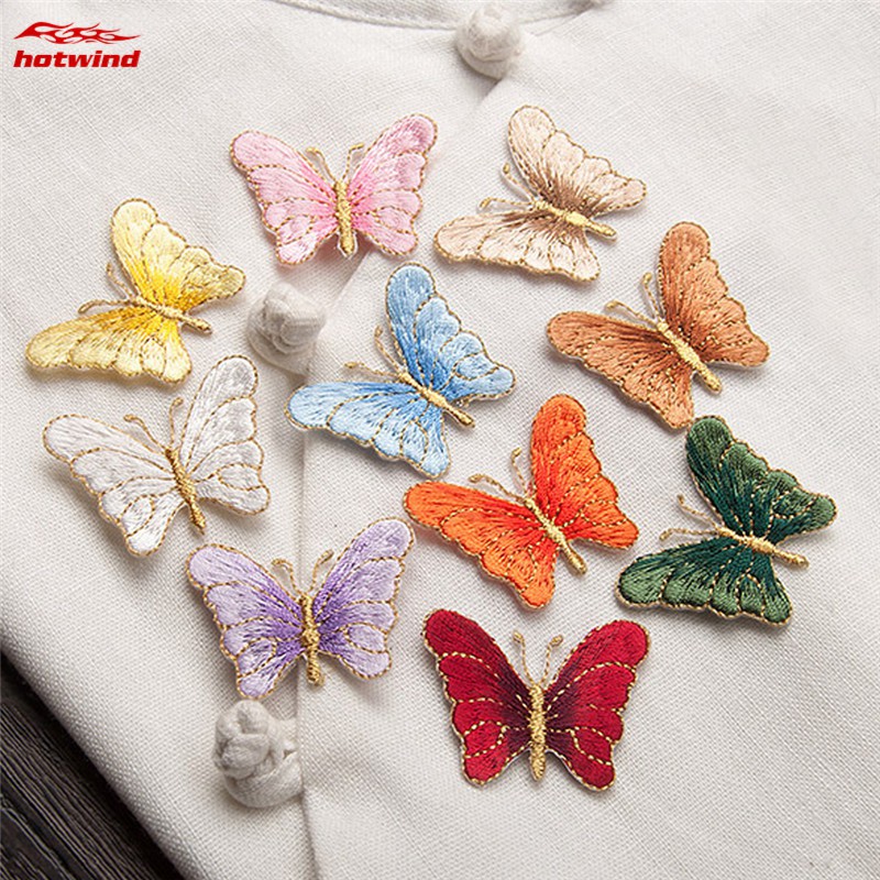 1 miếng vá quần áo hình bươm bướm thêu DIY xinh xắn