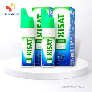 Nước Biển Sâu XISAT Xịt Sạch Thông Mũi - XISAT Viêm Mũi Kết Hợp Khuynh Diệp, Bạc Hà Giúp Thông Mũi, Kháng Khuẩn Lọ 75ML