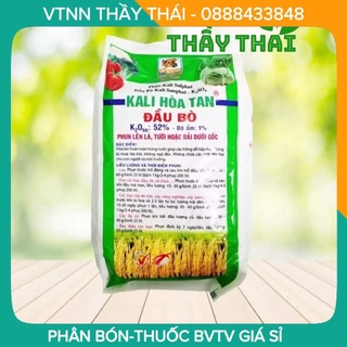 [Chính hãng] Kali Đầu Bò-Phân bón lá Kali Sulphat Kali hòa tan Đầu Bò-K2SO4 - 1kg Giúp cây ra hoa sớm, chin sớm, màu đẹp