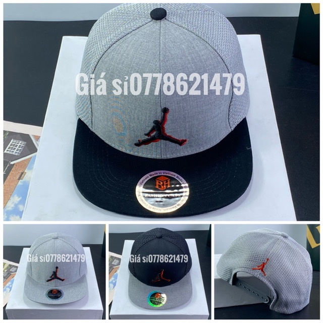 Nón kết snapback người lớn - mũ lưỡi trai hiphop phối lưới thêu logo người thể thao