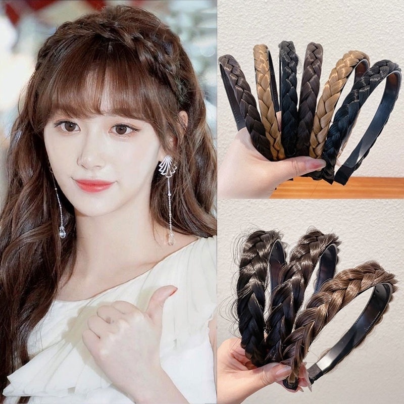 Băng Đô Dạng Bím Tóc Giả Phong Cách Hàn Quốc Mới