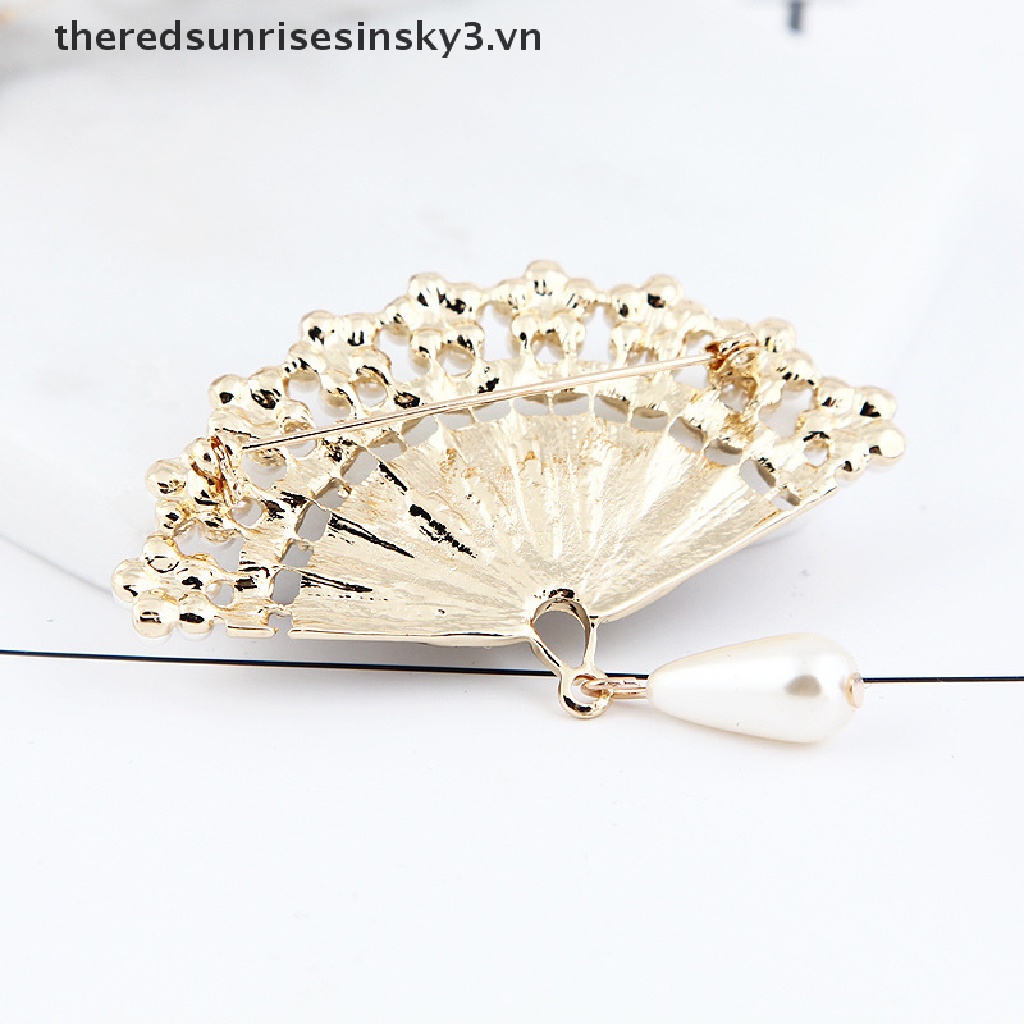 Ghim Cài Áo Hình Bông Hoa Đính Ngọc Trai Nhân Tạo Thời Trang