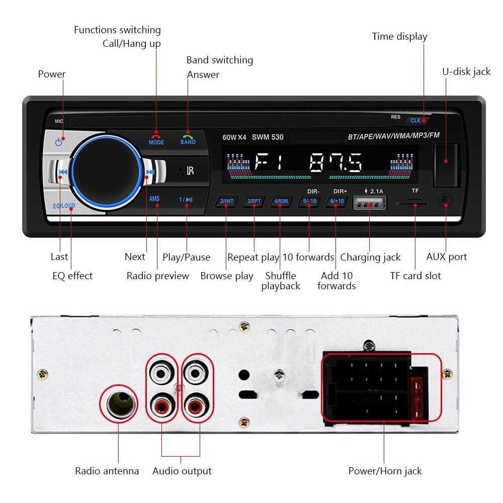 Máy Nghe Nhạc Mp3 Trên Xe Hơi Hỗ Trợ Thẻ Nhớ Sd