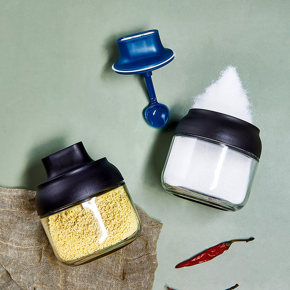 Lọ đựng gia vị thủy tinh nắp xanh kèm thìa xúc có dung tích 250ml-280ml hàng chất lượng loại 1 do ducstore PP | BigBuy360 - bigbuy360.vn