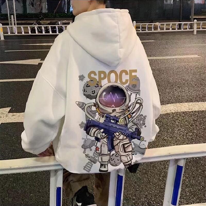Áo hoodie size M-5XL in phi hành gia hoạt hình thời trang hip hop phong cách Hàn Quốc cho nam và nữ