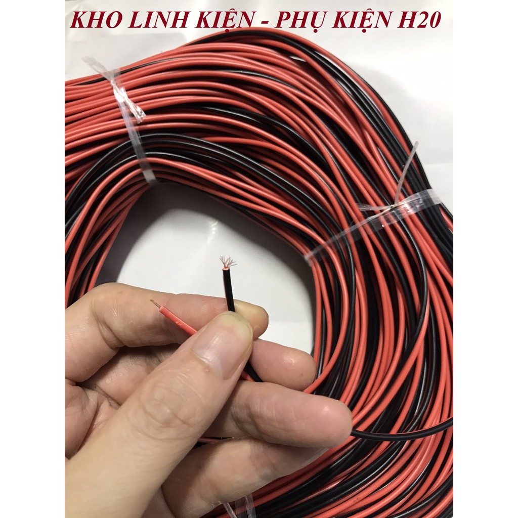 [3 mét] Dây điện đôi đỏ đen 2x22AWG 2x24AWG 2x26AWG - Lõi đồng chất lượng - Dùng làm dây tín hiệu, dây nguồn tải thấp