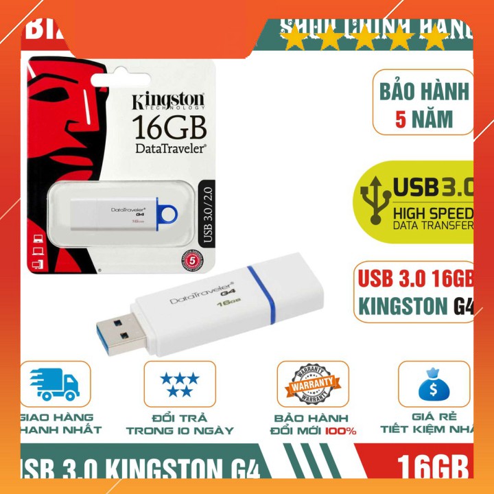 USB 3.0 16GB Kingston DataTraveler G4 - Bảo hành 5 năm