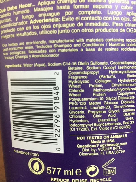 (BỘ 2 chai GỘI & XẢ BIOTIN OGX COLLAGEN 385G ( Hàg air có bill ) | BigBuy360 - bigbuy360.vn