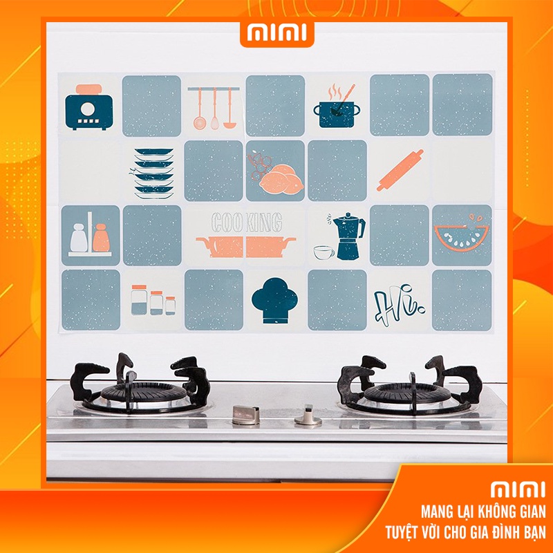 Giấy dán tường nhà bếp chịu nhiệt, miếng dán tường chống dầu mỡ đa năng hiện đại