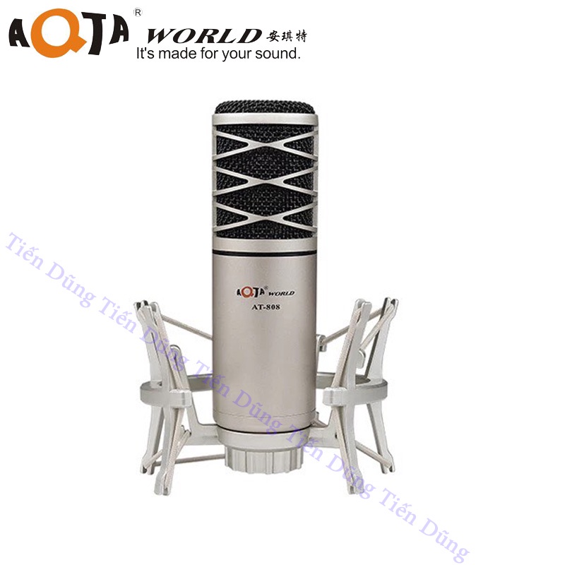 Mic thu âm Aqta AT808 chạy nguồn 5v dùng cho các sound card thu âm chuyên để ghi âm , karaoke, livestream BH 6 tháng