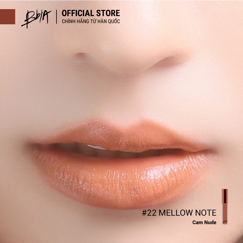 Son Kem Lì Bbia Last Velvet Lip Tint Version 5 - 22 Mellow Note (Màu Cam Đất Nude) 5g - Bbia Official Store