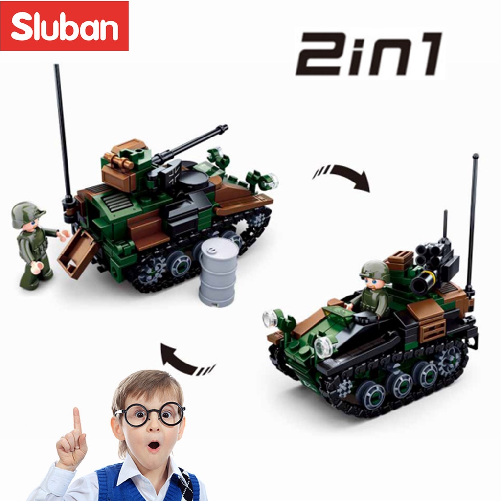 Bộ Đồ Chơi Lắp Ráp Xe Tăng Quân Đội Sluban 0750 AWC 1 Món Gồm 245 Mảnh Ghép