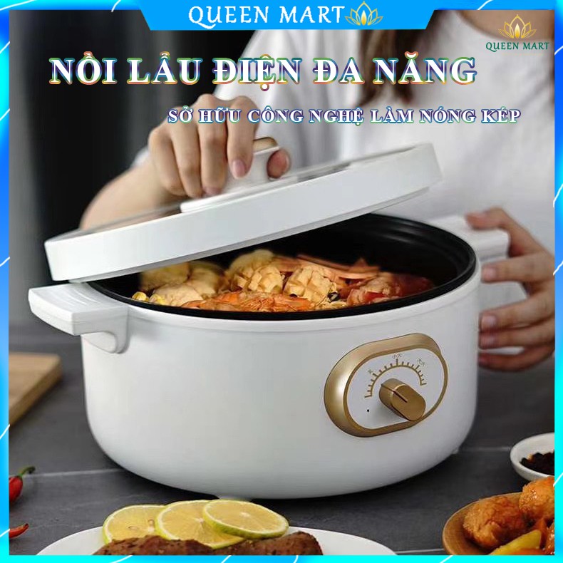 Nồi Lẩu Điện Đa Năng Chống Dính - Nồi Lẩu Làm Nóng Nhanh, Dung Tích 3 Lít TLP96