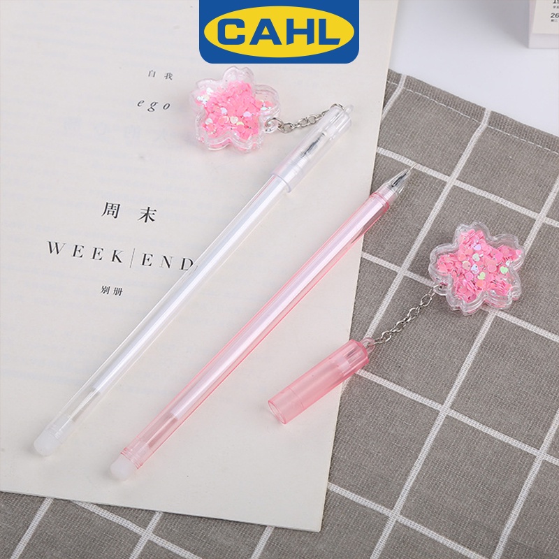 Bút Mực Gel Thiết Kế Dễ Thương Kèm Móc Treo Hình Bông Hoa Độc Đáo Tiện Dụng Cho Học Sinh