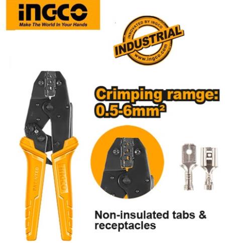 Kềm bấm cos dây điện 0.5-6mm2 Ingco HRCPC0506